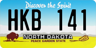 ND license plate HKB141