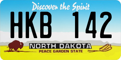 ND license plate HKB142