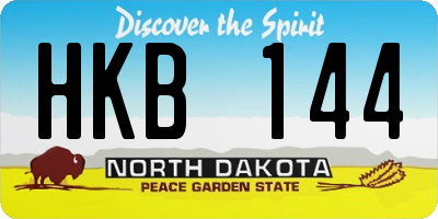 ND license plate HKB144