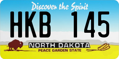 ND license plate HKB145