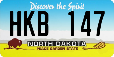 ND license plate HKB147