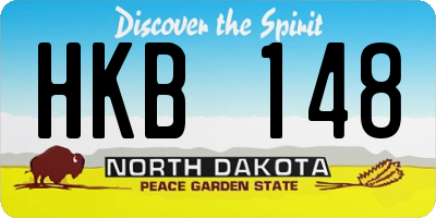 ND license plate HKB148