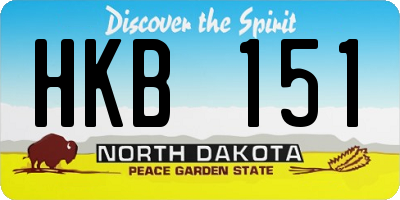 ND license plate HKB151