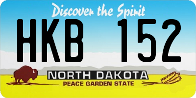 ND license plate HKB152