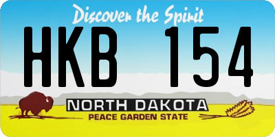 ND license plate HKB154
