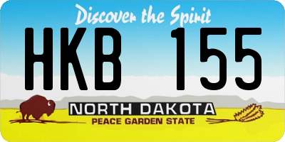ND license plate HKB155