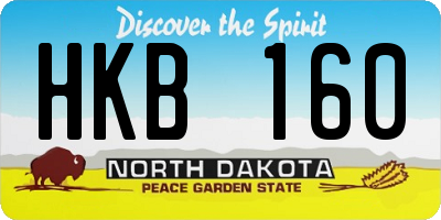 ND license plate HKB160