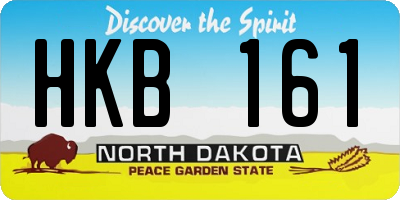 ND license plate HKB161