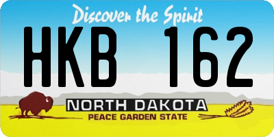 ND license plate HKB162