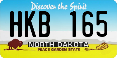 ND license plate HKB165
