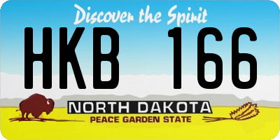 ND license plate HKB166