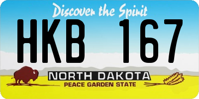 ND license plate HKB167