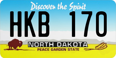 ND license plate HKB170