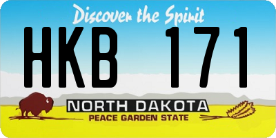 ND license plate HKB171