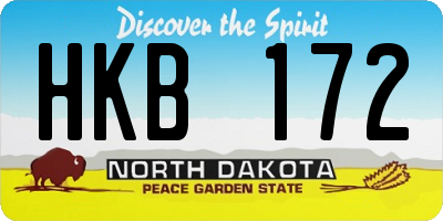 ND license plate HKB172