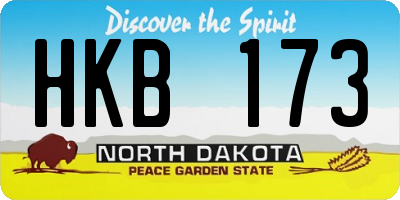 ND license plate HKB173