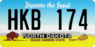 ND license plate HKB174
