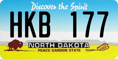 ND license plate HKB177