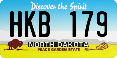 ND license plate HKB179