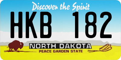 ND license plate HKB182