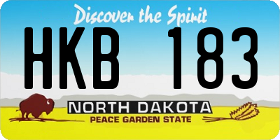 ND license plate HKB183