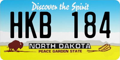 ND license plate HKB184