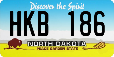 ND license plate HKB186