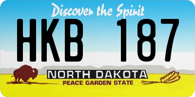 ND license plate HKB187