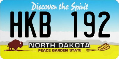 ND license plate HKB192