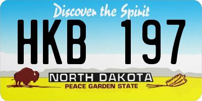 ND license plate HKB197