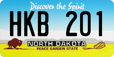 ND license plate HKB201