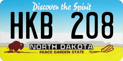 ND license plate HKB208