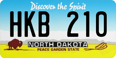 ND license plate HKB210