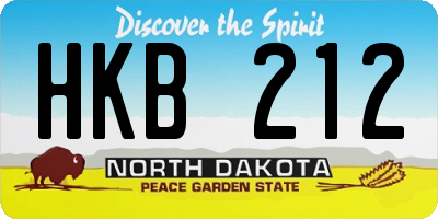 ND license plate HKB212