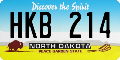 ND license plate HKB214