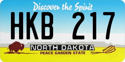 ND license plate HKB217