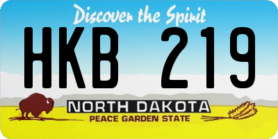 ND license plate HKB219