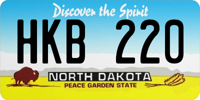 ND license plate HKB220