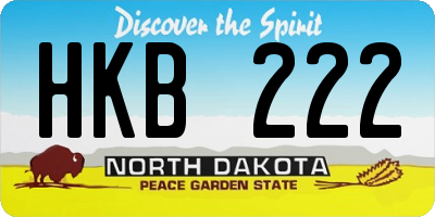 ND license plate HKB222