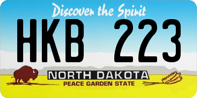 ND license plate HKB223
