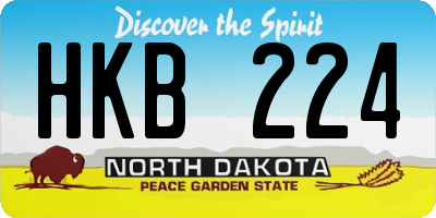 ND license plate HKB224