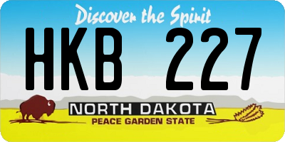 ND license plate HKB227