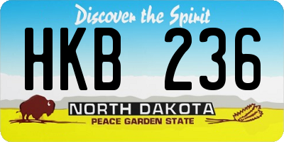 ND license plate HKB236
