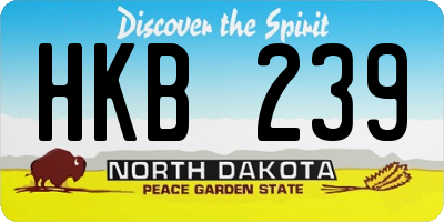 ND license plate HKB239
