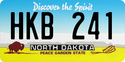ND license plate HKB241