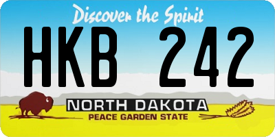 ND license plate HKB242