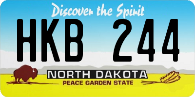 ND license plate HKB244