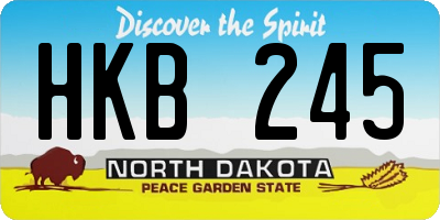 ND license plate HKB245