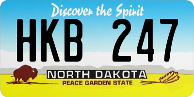 ND license plate HKB247