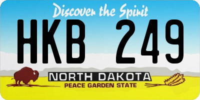 ND license plate HKB249